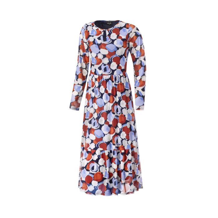 Bedrucktes Midi Kleid mit Rundhalsausschnitt