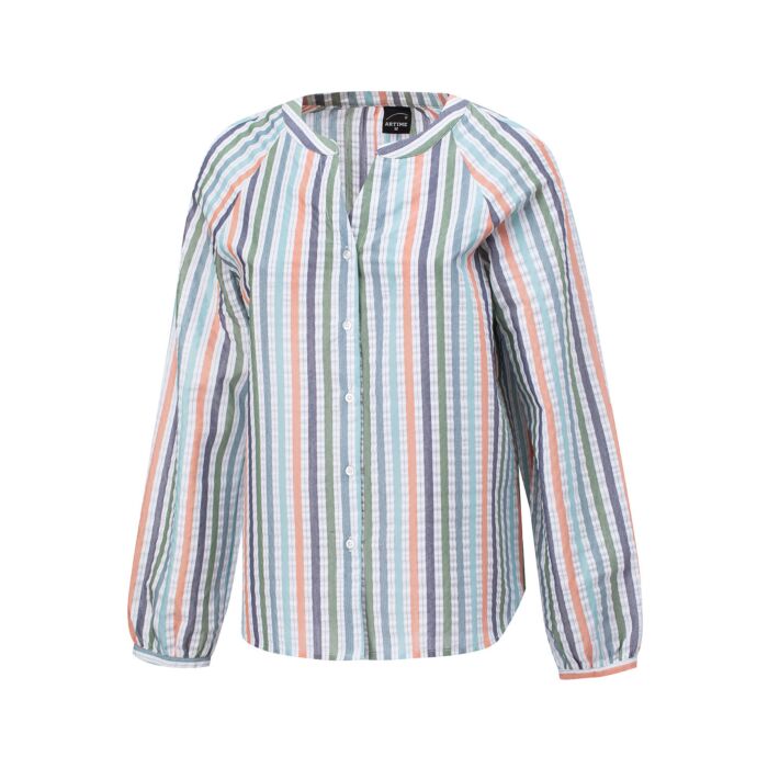 Lockere gestreifte Bluse mit Knopfleiste