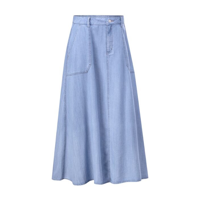 Midi Rock in Jeansoptik aus Lyocell main product photo