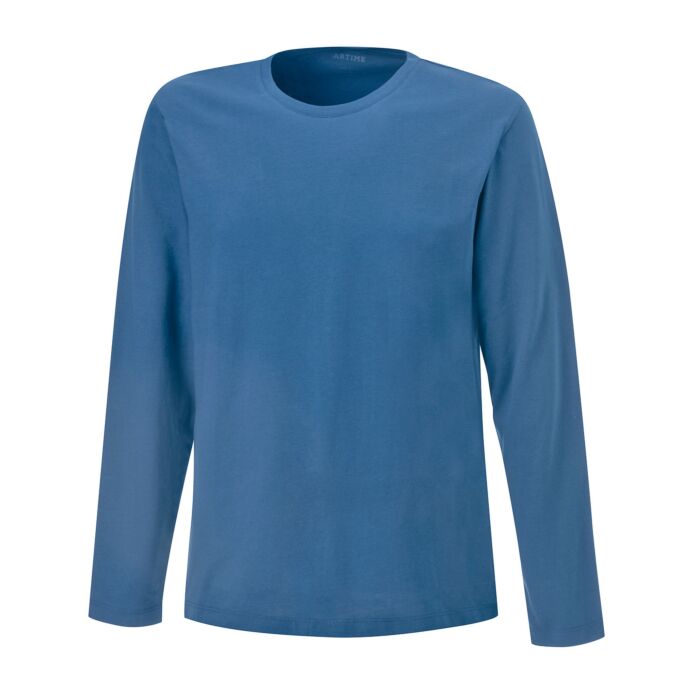 Shirt basique à manches longues pour hommes, certifié GOTS