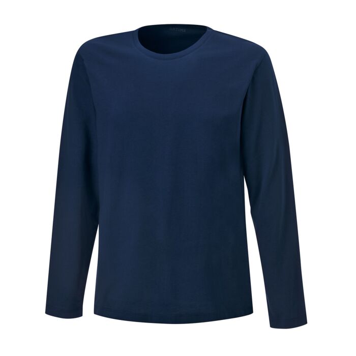 Shirt basique à manches longues pour hommes, certifié GOTS