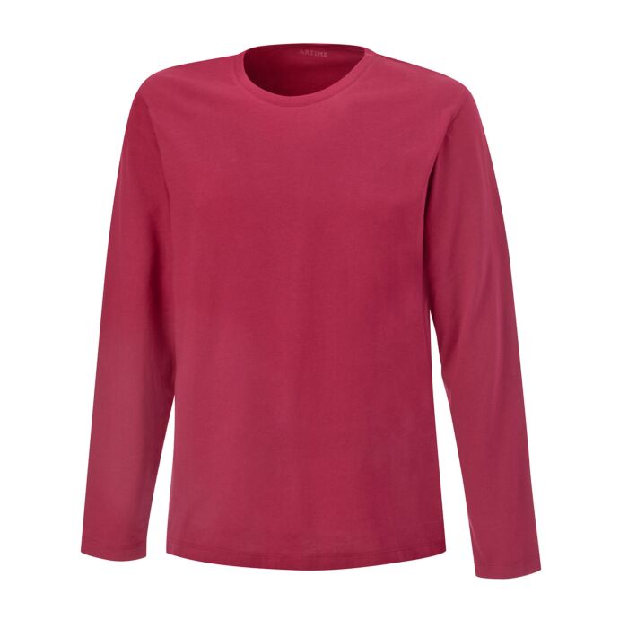Shirt basique à manches longues pour hommes, certifié GOTS