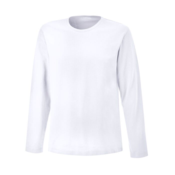 Shirt basique à manches longues pour hommes, certifié GOTS