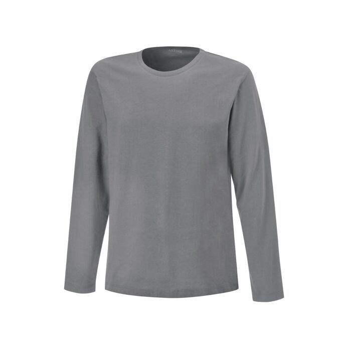 Shirt basique à manches longues pour hommes, certifié GOTS