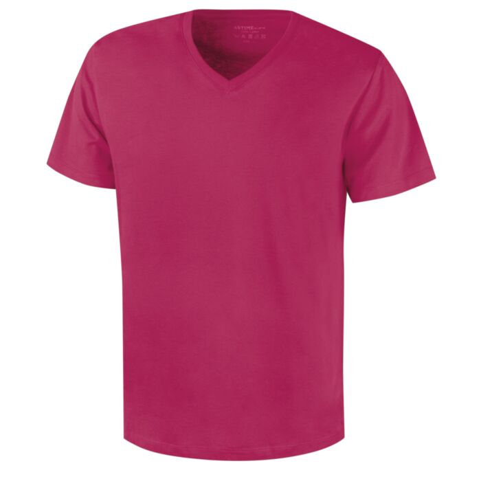 T-shirt basique à encolure en V pour hommes, certifié GOTS