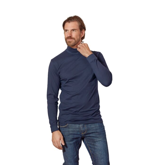 Shirt à col roulé basique pour hommes, certifié GOTS