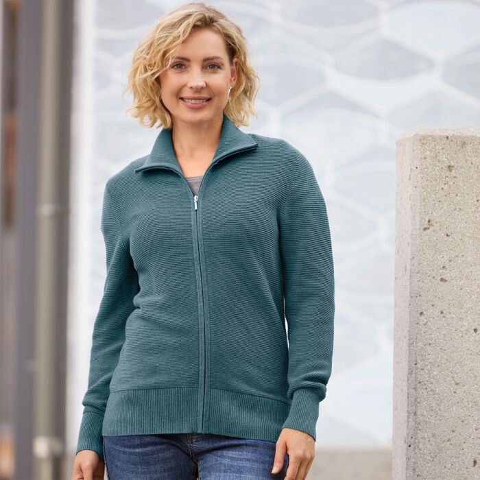 Strickjacke in Rippenstruktur von Beverly