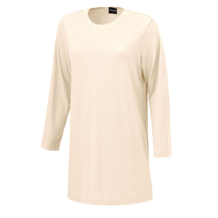 Longshirt mit Rundhalsausschnitt und Rippmuster