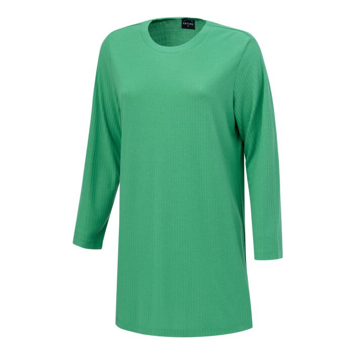 Longshirt mit Rundhalsausschnitt und Rippmuster