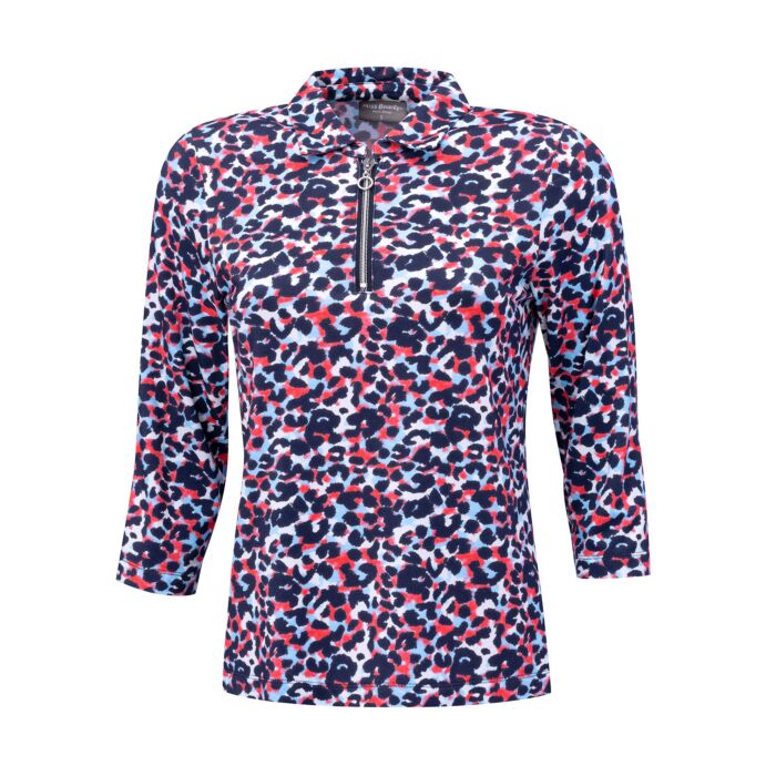 Damen Poloshirt mit Allover-Print