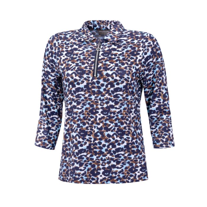 Damen Poloshirt mit Allover-Print