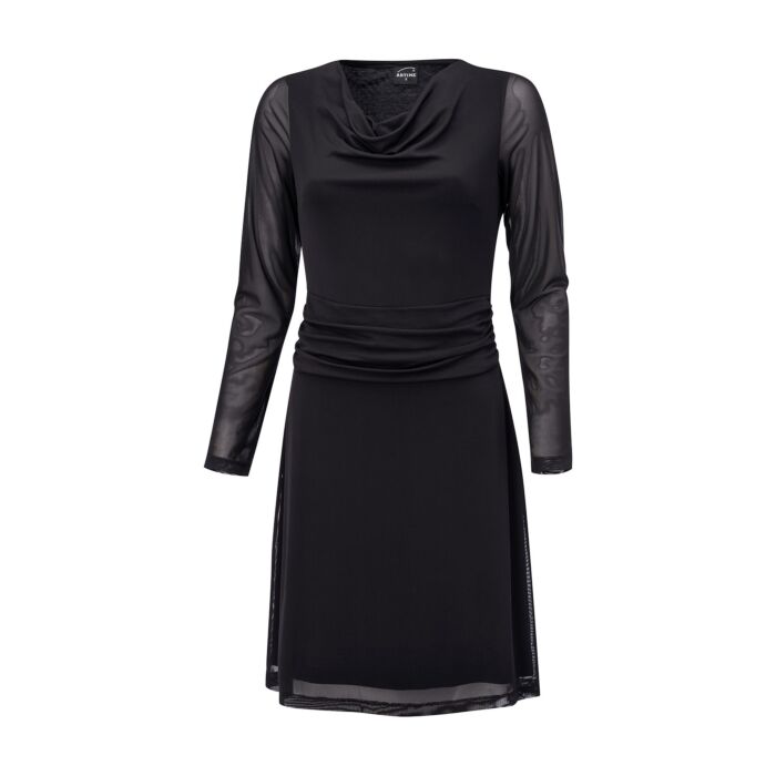 Midi Kleid mit Wasserfallausschnitt und Allover-Print