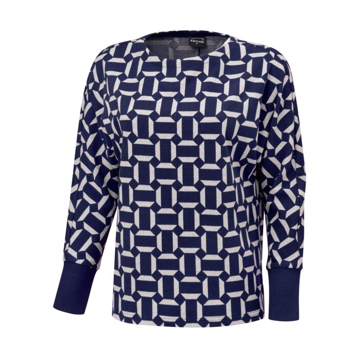 Damen Jaquard Pullover mit geometrischem Muster