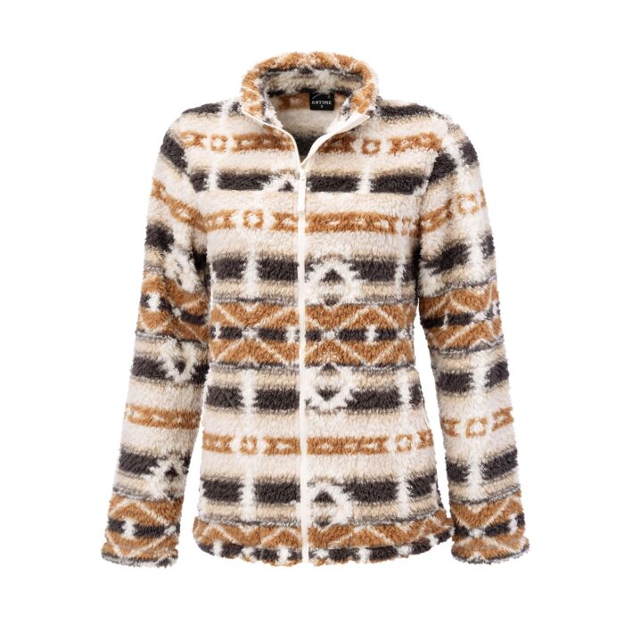 Bedruckte Damen Sherpa Fleece Jacke
