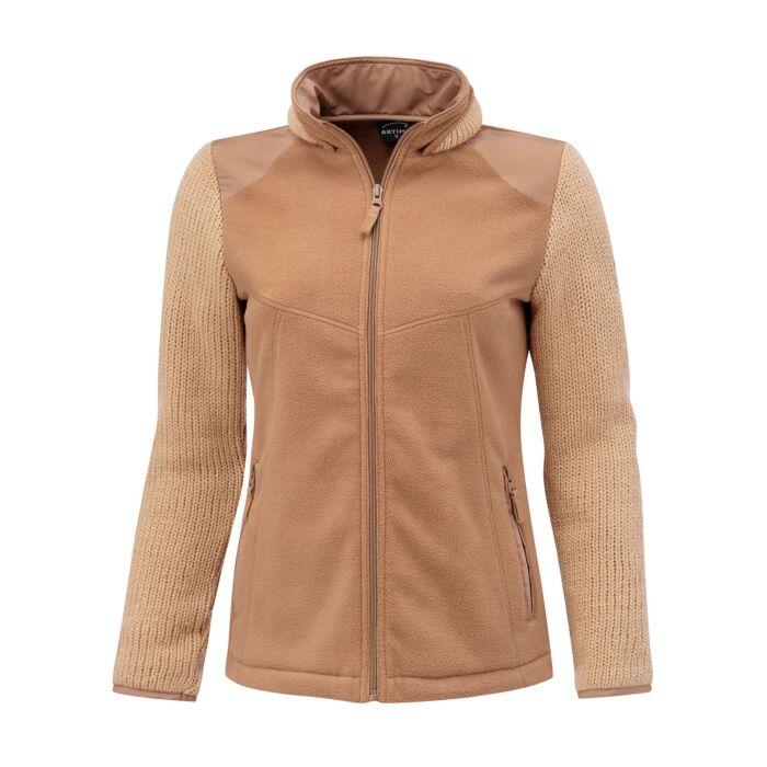 Damen Fleece Jacke mit gestrickten Ärmeln
