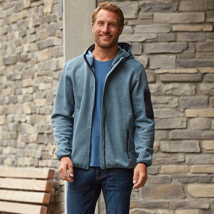 Sportive Fleece Jacke mit Kapuze