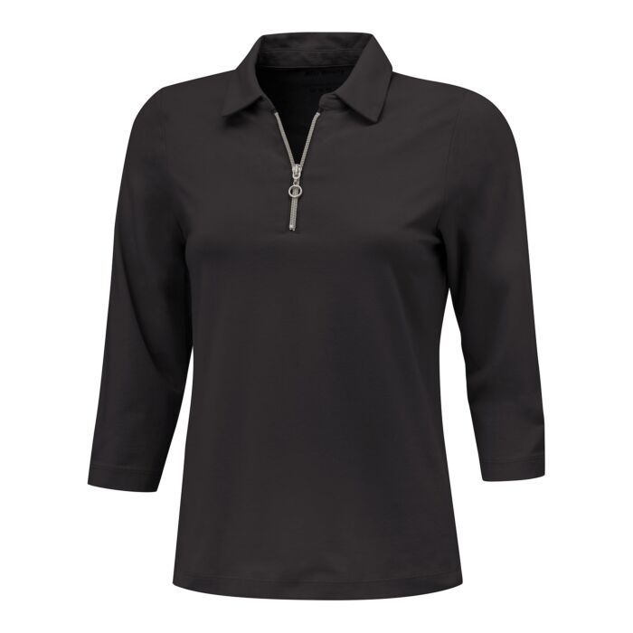 Polo zippé uni à manches 3/4