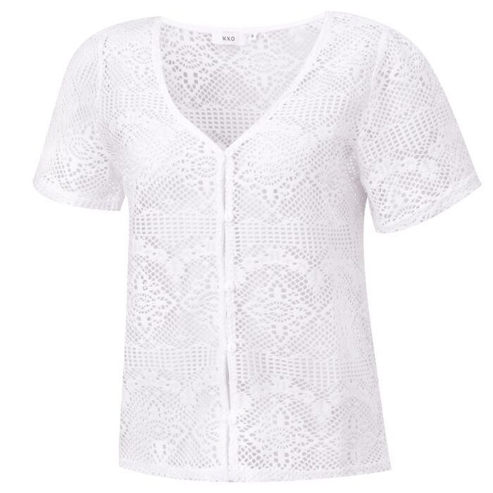 Veste en tricot pour femmes avec motif ajouré au crochet ⋆ Lehner