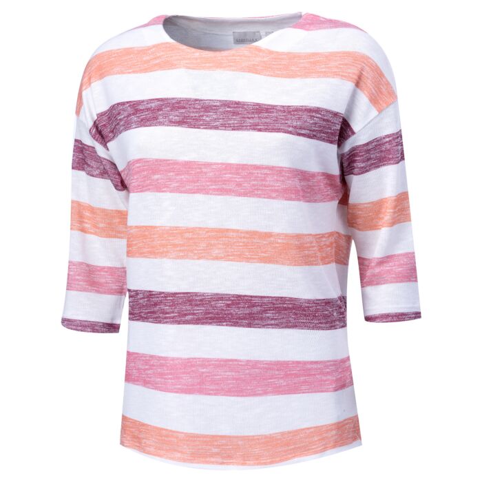 T-shirt rayé pour femme avec manches 3/4