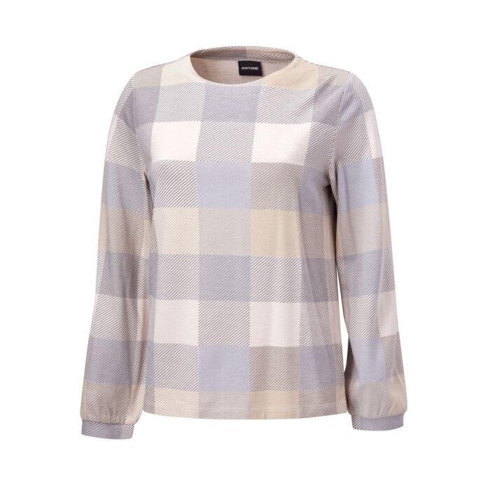 Bedrucktes Langarmshirt mit Karomuster
