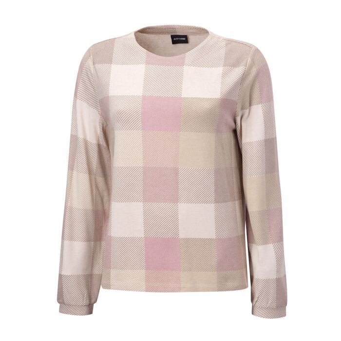 Bedrucktes Langarmshirt mit Karomuster