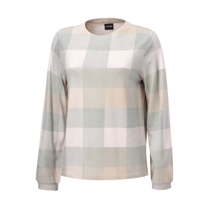 Bedrucktes Langarmshirt mit Karomuster