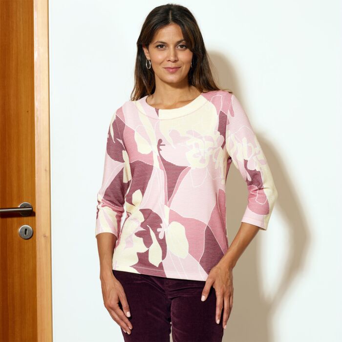Beverly Shirt mit 3/4 Ärmeln und floralem Print
