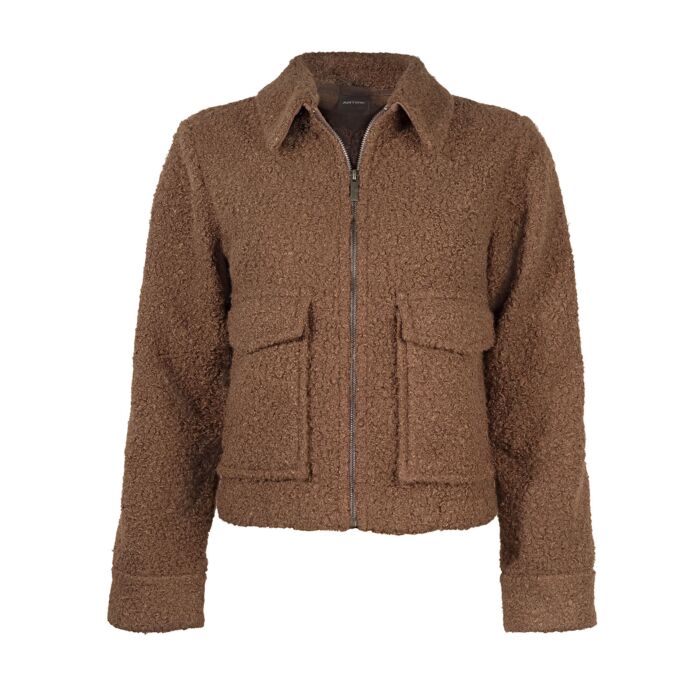 Kurz geschnittene Damen Jacke im Bouclé-Look