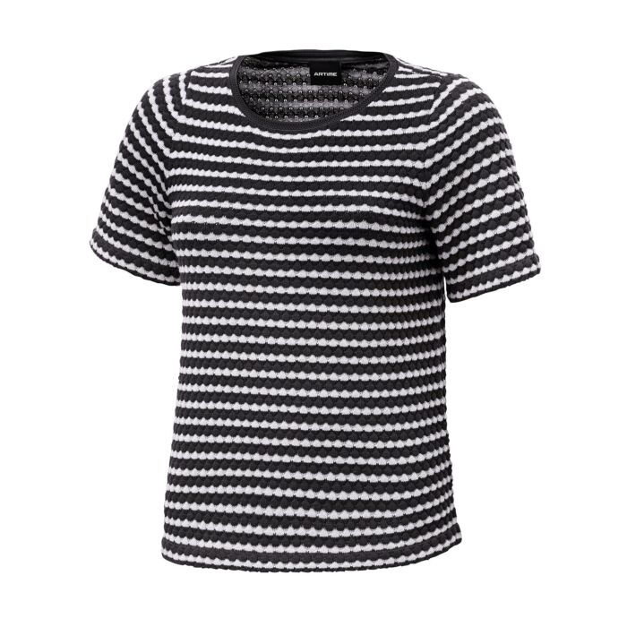 Jacquard T-Shirt in Streifen-Optik