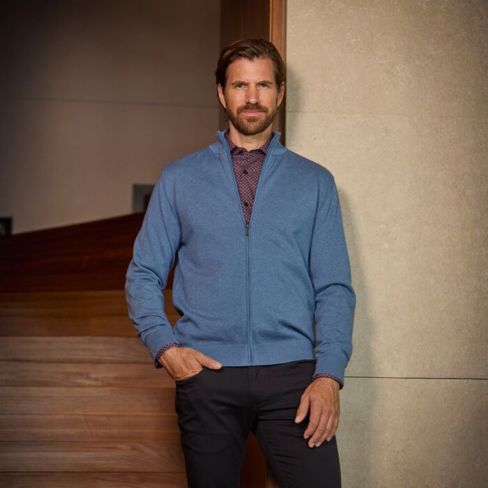 Veste en tricot zippée pour hommes
