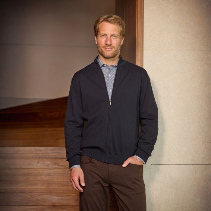 Veste en tricot zippée pour hommes