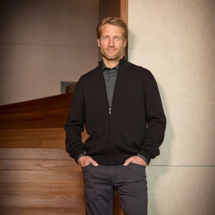 Veste en tricot zippée pour hommes