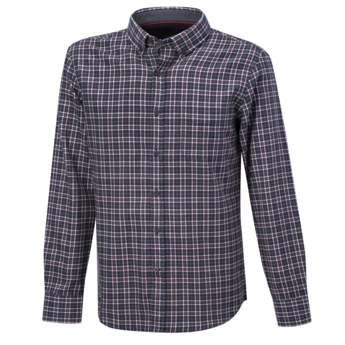 Kariertes Herrenhemd in Flanellqualität navy