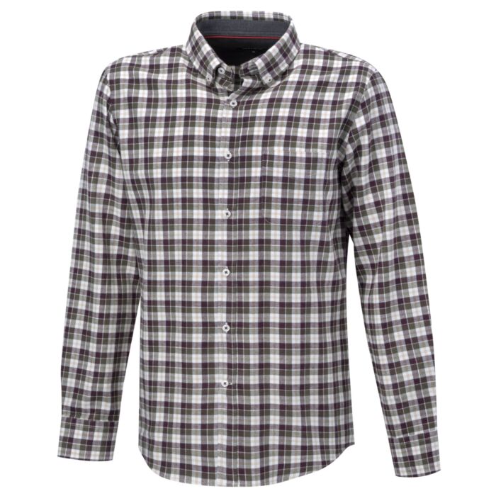Kariertes Herrenhemd in Flanellqualität olive