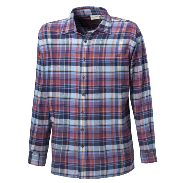Herren Flanellhemd aus reiner Baumwolle rot