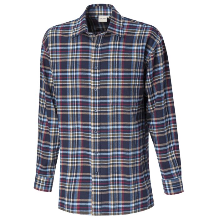Herren Flanellhemd aus reiner Baumwolle navy