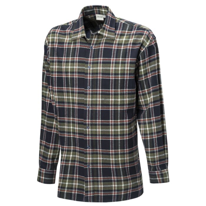 Herren Flanellhemd aus reiner Baumwolle olive