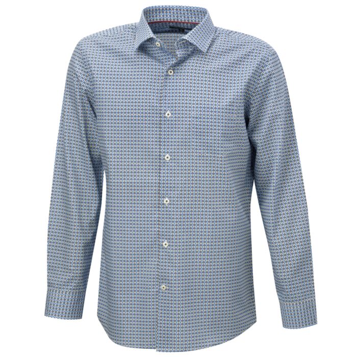 Chemise imprimée à manches longues, repassage superflu