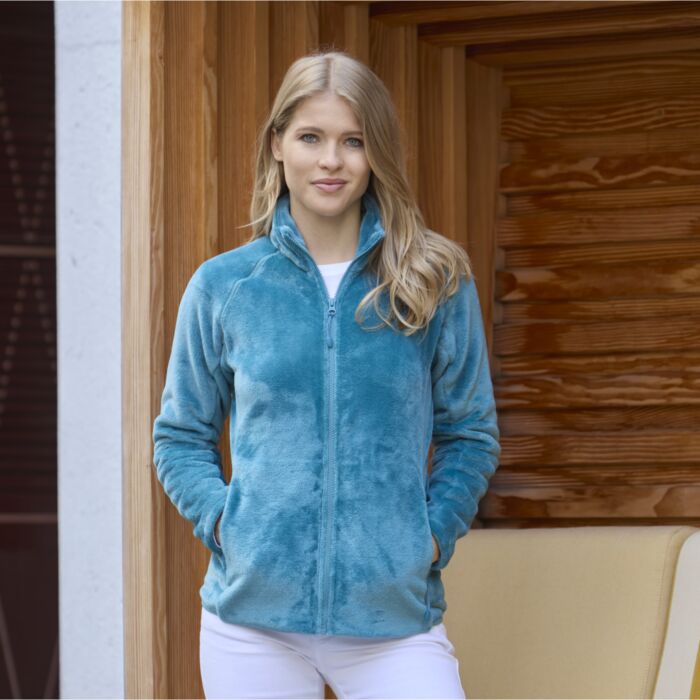 Kuschelige Damen Fleecejacke mit Stehkragen
