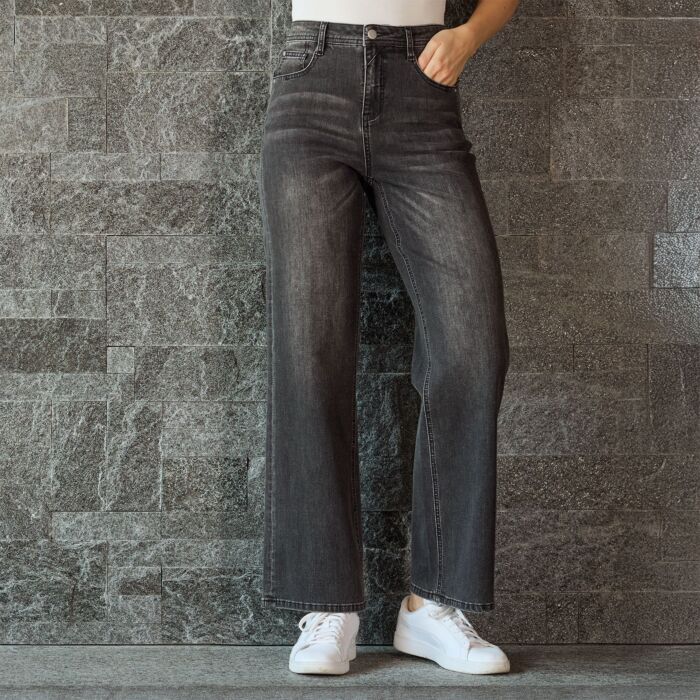 Damen 5-Pocket Jeans im Wide-Fit