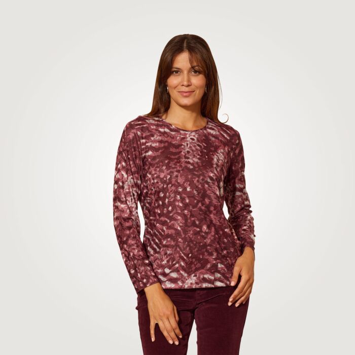 Shirt à manches longues orné d'un imprimé animalier abstrait