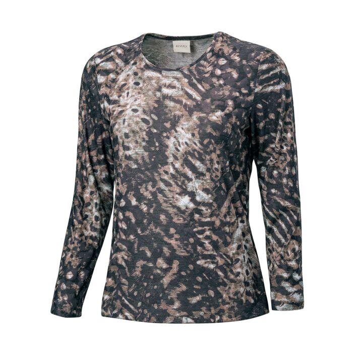 Shirt à manches longues orné d'un imprimé animalier abstrait