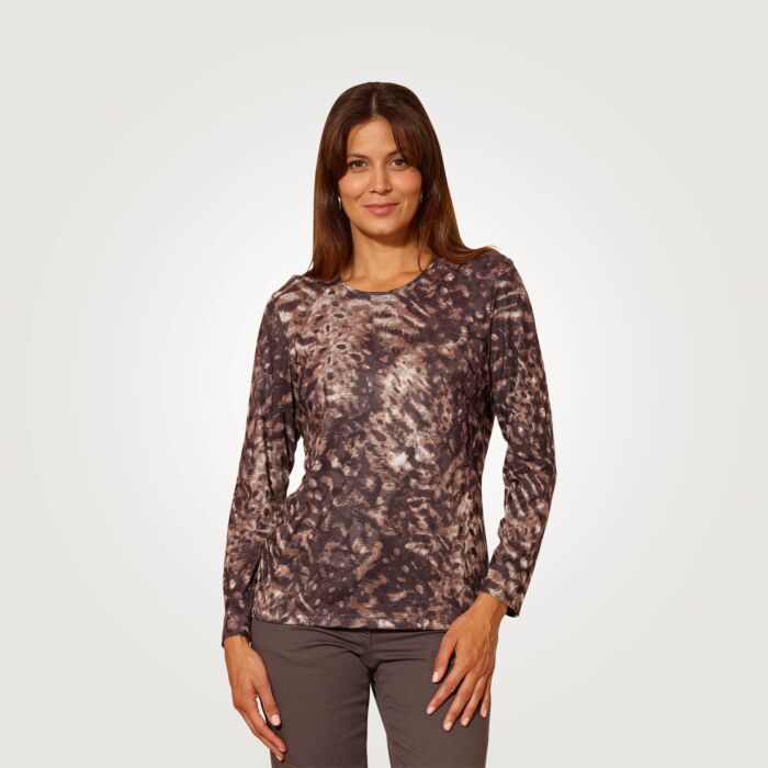 Shirt à manches longues orné d'un imprimé animalier abstrait