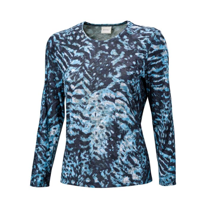 Langarmshirt mit abstraktem Animalprint