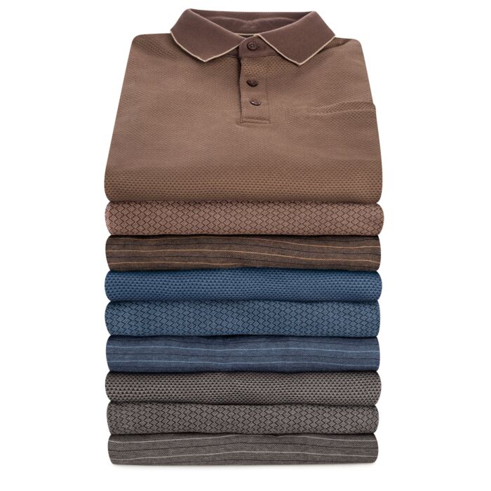Herren Langarm-Poloshirt mit Brusttasche