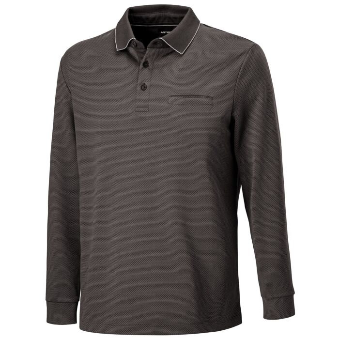 Herren Langarm-Poloshirt mit Brusttasche