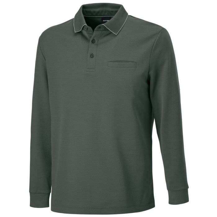 Herren Langarm-Poloshirt mit Brusttasche