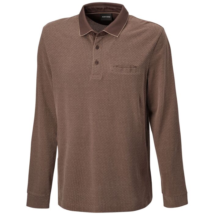 Polo hommes à manches longues en coton main product photo