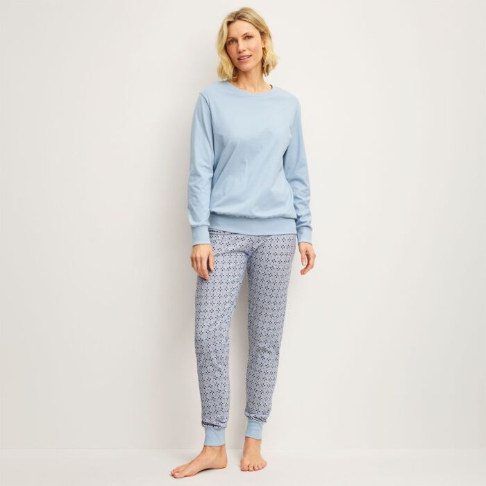 Calida langarm Damenpyjama mit Bündchen