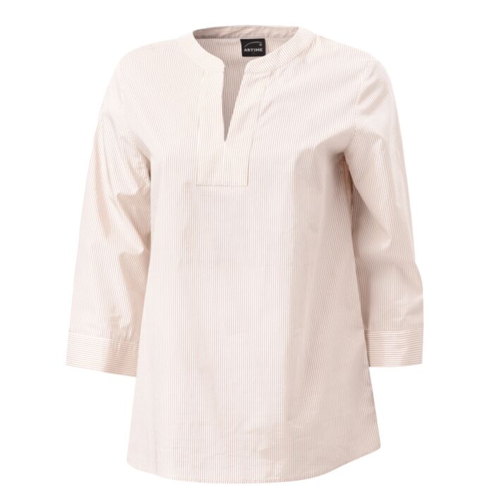 Tunika Bluse aus Baumwolle mit V-Neck